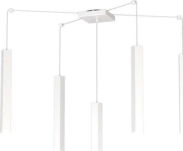 Sospensione-Moderna-Square-Tube-Metallo-Bianco-5-Luci-Gu10