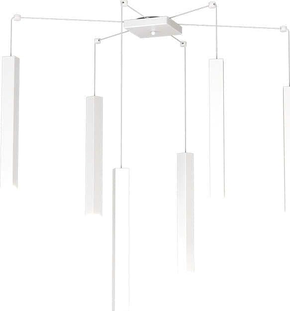 Sospensione-Moderna-Square-Tube-Metallo-Bianco-6-Luci-Gu10