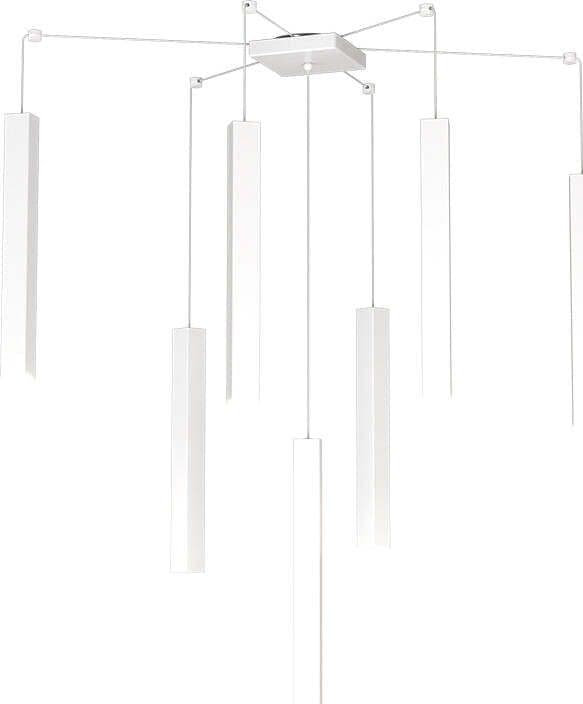 Sospensione-Moderna-Square-Tube-Metallo-Bianco-7-Luci-Gu10