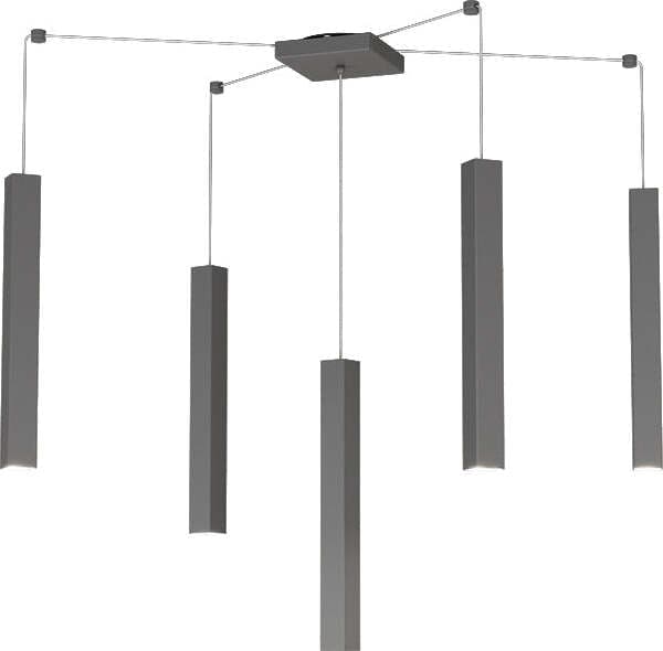 Sospensione-Moderna-Square-Tube-Metallo-Grigio-Antracite-5-Luci-Gu10