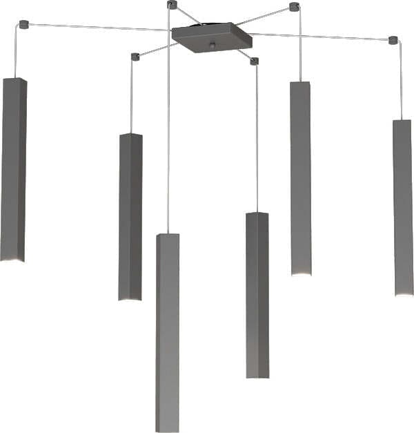Sospensione-Moderna-Square-Tube-Metallo-Grigio-Antracite-6-Luci-Gu10