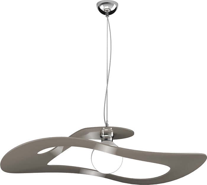 Sospensione-Moderna-Surf-Metallo-Tortora-Vetro-Cromo-1-Luce-E27-D.70Cm