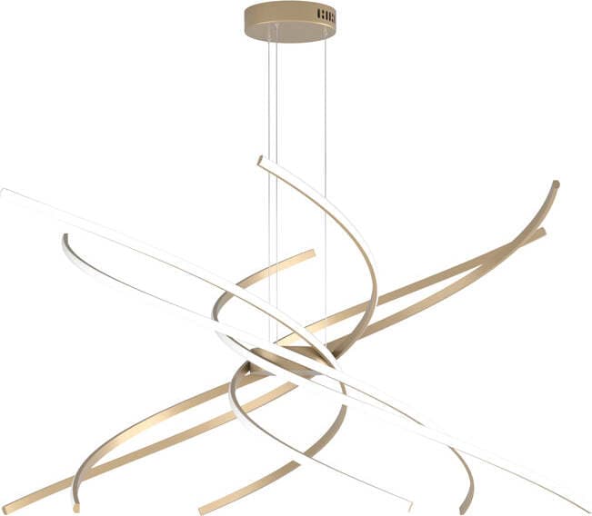 Sospensione-Moderna-Tornado-Alluminio-Oro-Led-88W-D.100Cm-Luce-Calda
