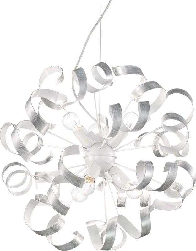 Sospensione-Moderna-Vortex-Metallo-Argento-6-Luci-E14