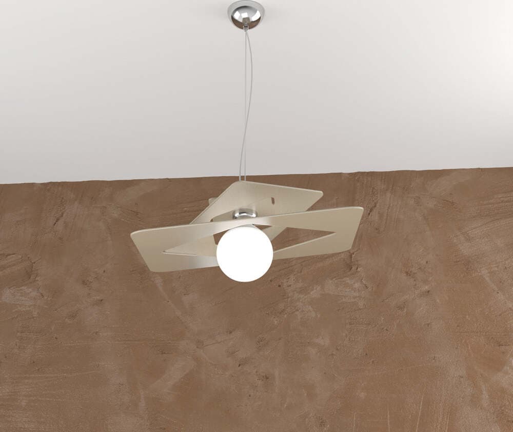 Sospensione-Moderna-Wacky-Metallo-Sabbia-1-Luce-E27-45Cm