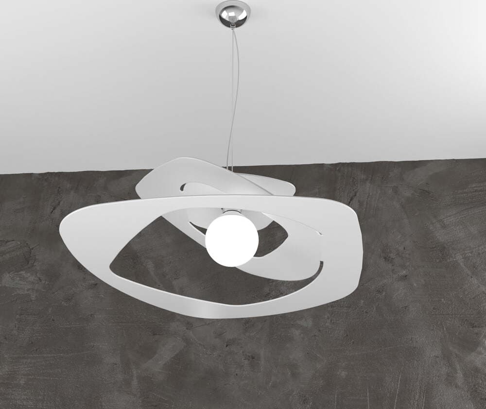Sospensione-Moderna-Warped-Metallo-Bianco-1-Luce-E27-D.65Cm
