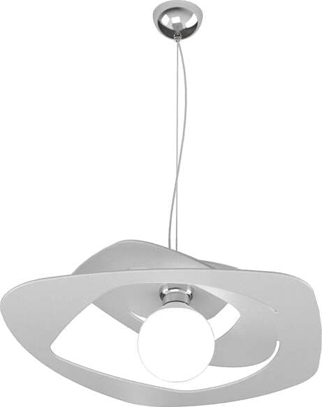 Sospensione-Moderna-Warped-Metallo-Grigio-1-Luce-E27-D.50Cm