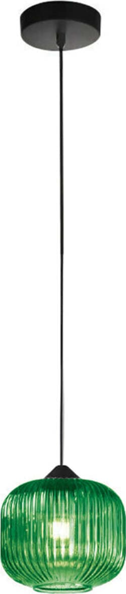 Sospensione-Ovale-Alta-Moderna-Plisse-Verde-1-Luce-E27-In-Vetro-Rigato