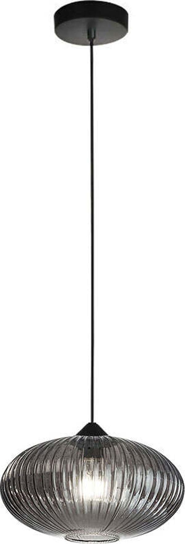 Sospensione-Ovale-Moderna-Plisse-Grigio-1-Luce-E27-In-Vetro-Rigato