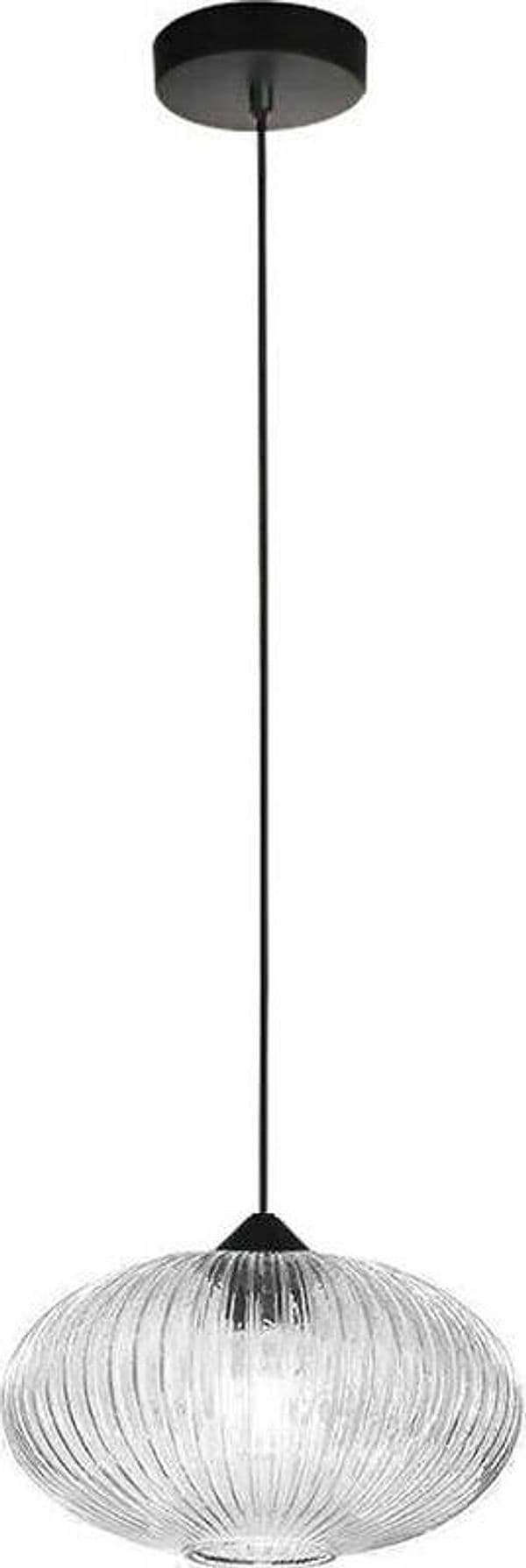 Sospensione-Ovale-Moderna-Plisse-Trasparente-1-Luce-E27-In-Vetro-Rigato