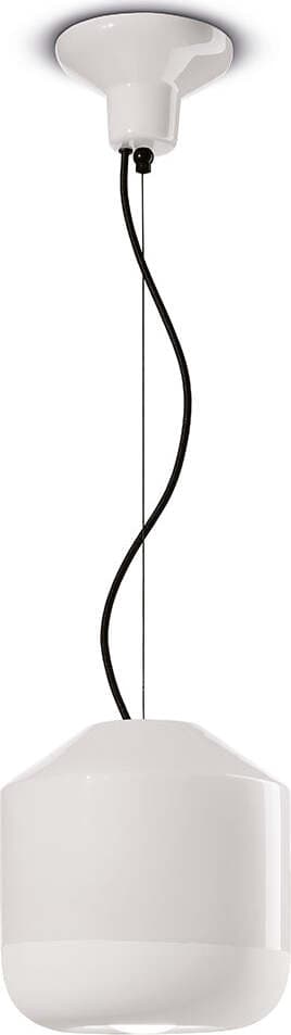 Sospensione-Piccola-Vintage-Decò-Bellota-Ceramica-Bianco-Grezzo-1-Luce-E27