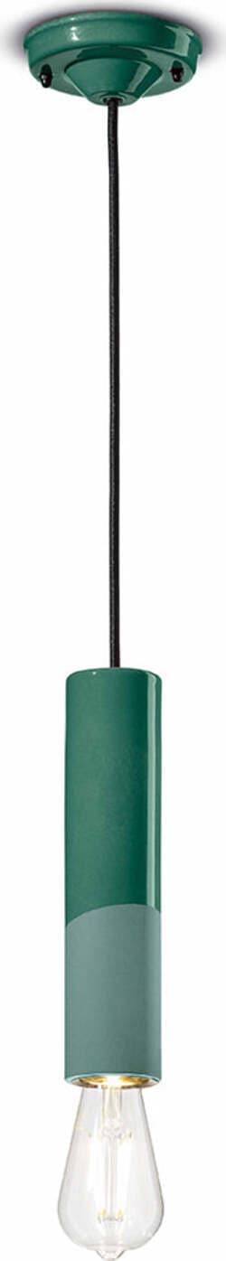 Sospensione-Piccola-Vintage-Decò-Pi-Ceramica-Verde-Bottiglia-1-Luce-E27