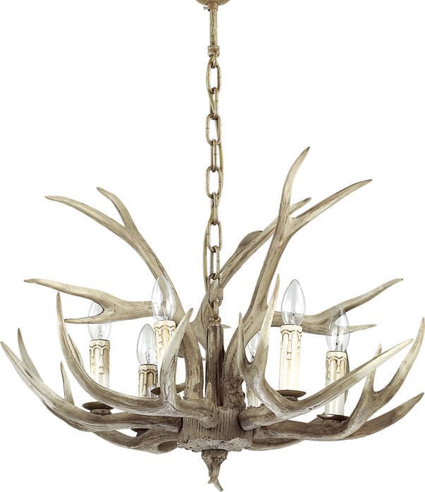 Sospensione-Rustica-Country-Chalet-Metallo-Beige-6-Luci-E14