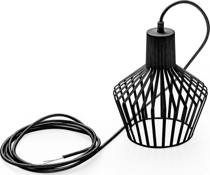 Sospensione-Senza-Rosone-Flash-Flip-Flute-Metallo-Nero-Satinato