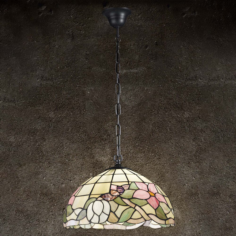 Sospensione-Tiffany-In-Vetro-Multicolor-Con-Catena-D.40-Cm
