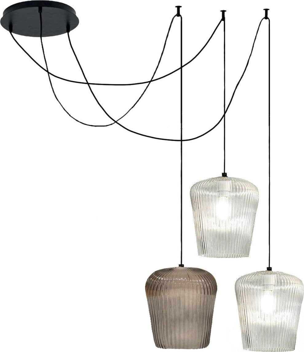 Sospensione-vetro-ambra-trasparente-Gea-Luce-NUMA-BT3-MIX-E27-LED-lampada-soffitto-decentramento-moderna
