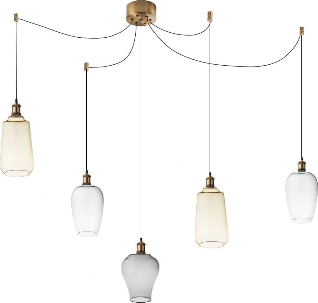 Sospensione-vetro-soffiato-Perenz-TRIX-S5-E27-LED-lampada-soffitto-ragnatela-multiluce-classica