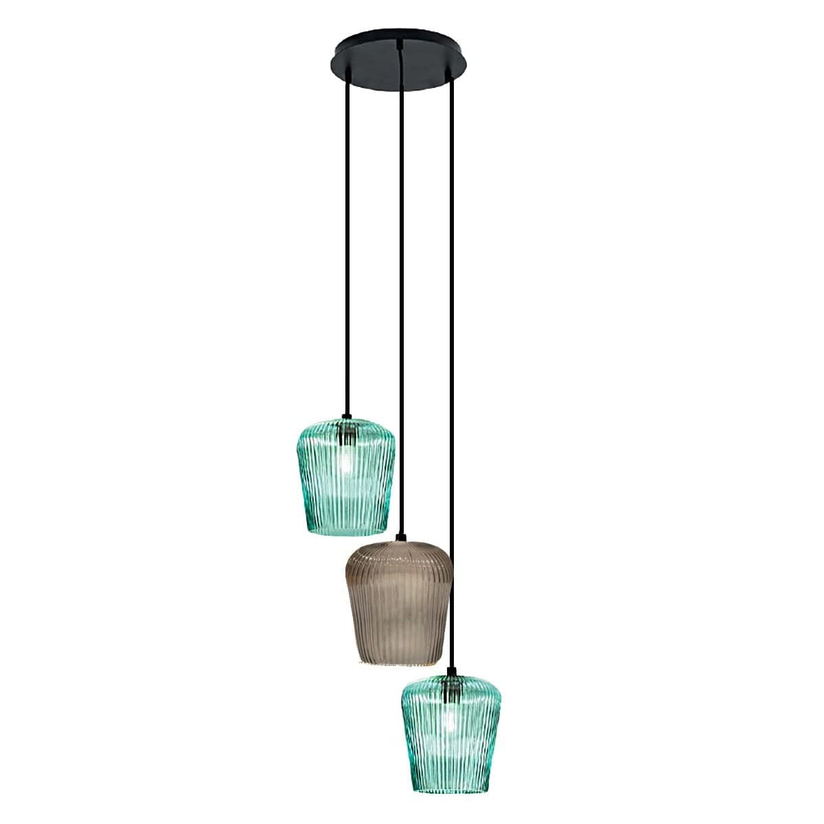 Sospensione-vetro-verde-ambra-Gea-Luce-NUMA-BT3-E27-LED-lampada-soffitto-decentramento-moderna