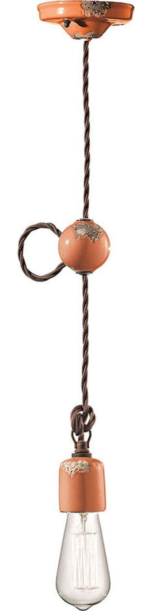 Sospensione-Vintage-Ceramica-Arancio-1-Luce-E27