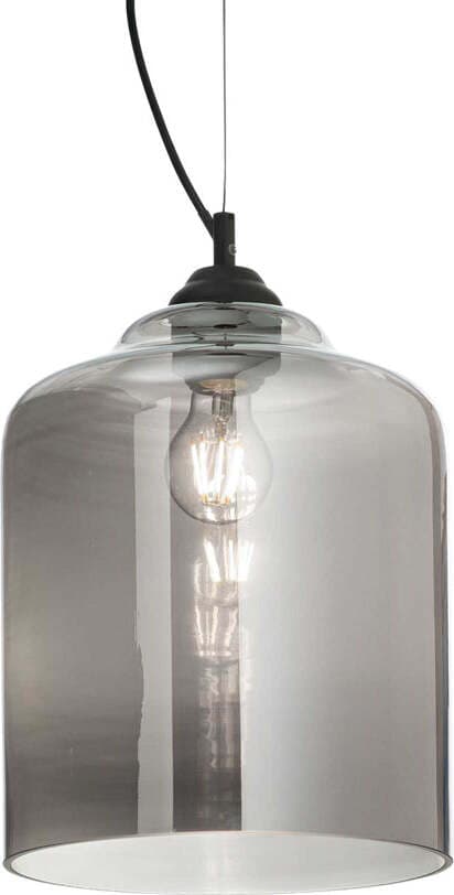 Sospensione-Vintage-Decò-Bistro'-Metallo-Fumè-1-Luce-E27-D24