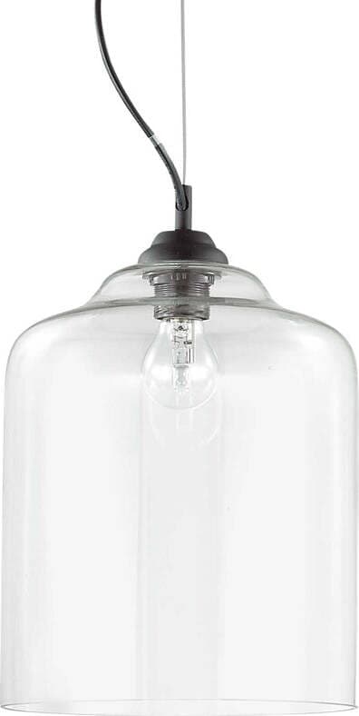 Sospensione-Vintage-Decò-Bistro'-Metallo-Trasparente-1-Luce-E27-D24