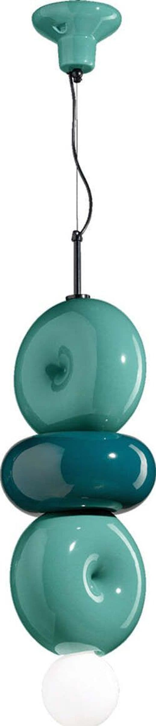 Sospensione-Vintage-Decò-Bumbum-3-Elementi-Ceramica-Turchese-E-Verde-1-Luce-E27
