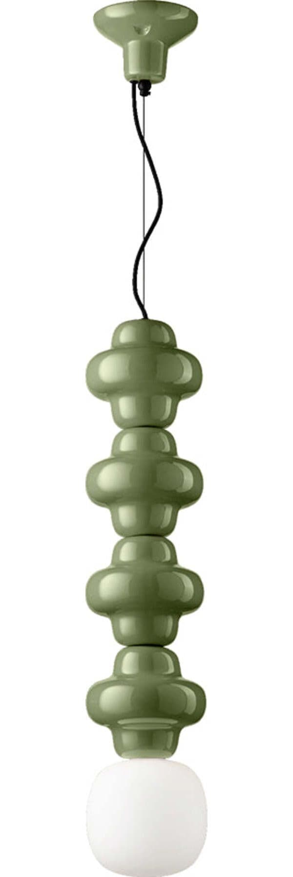 Sospensione-Vintage-Decò-Copacabana-4-Moduli-Ceramica-Verde-1-Luce-E27
