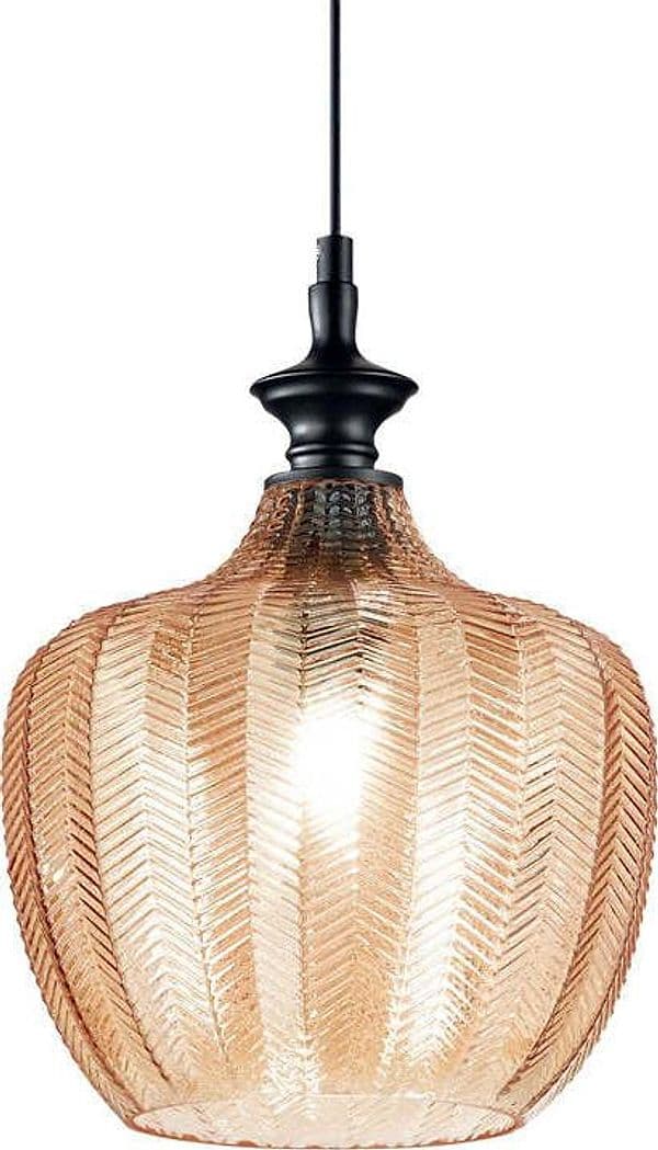 Sospensione-Vintage-Decò-Lord-Metallo-Ambra-1-Luce-E27