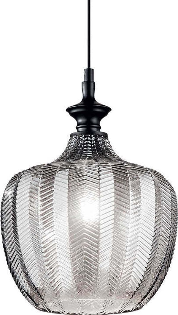 Sospensione-Vintage-Decò-Lord-Metallo-Fumè-1-Luce-E27