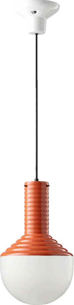 Sospensione-Vintage-Grande-Decò-Selaron-Ceramica-Arancio-Poke-1-Luce-E27