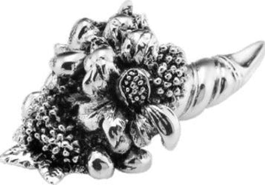 Sovrani Cornucopia frutta resina cm 9 laminato argento