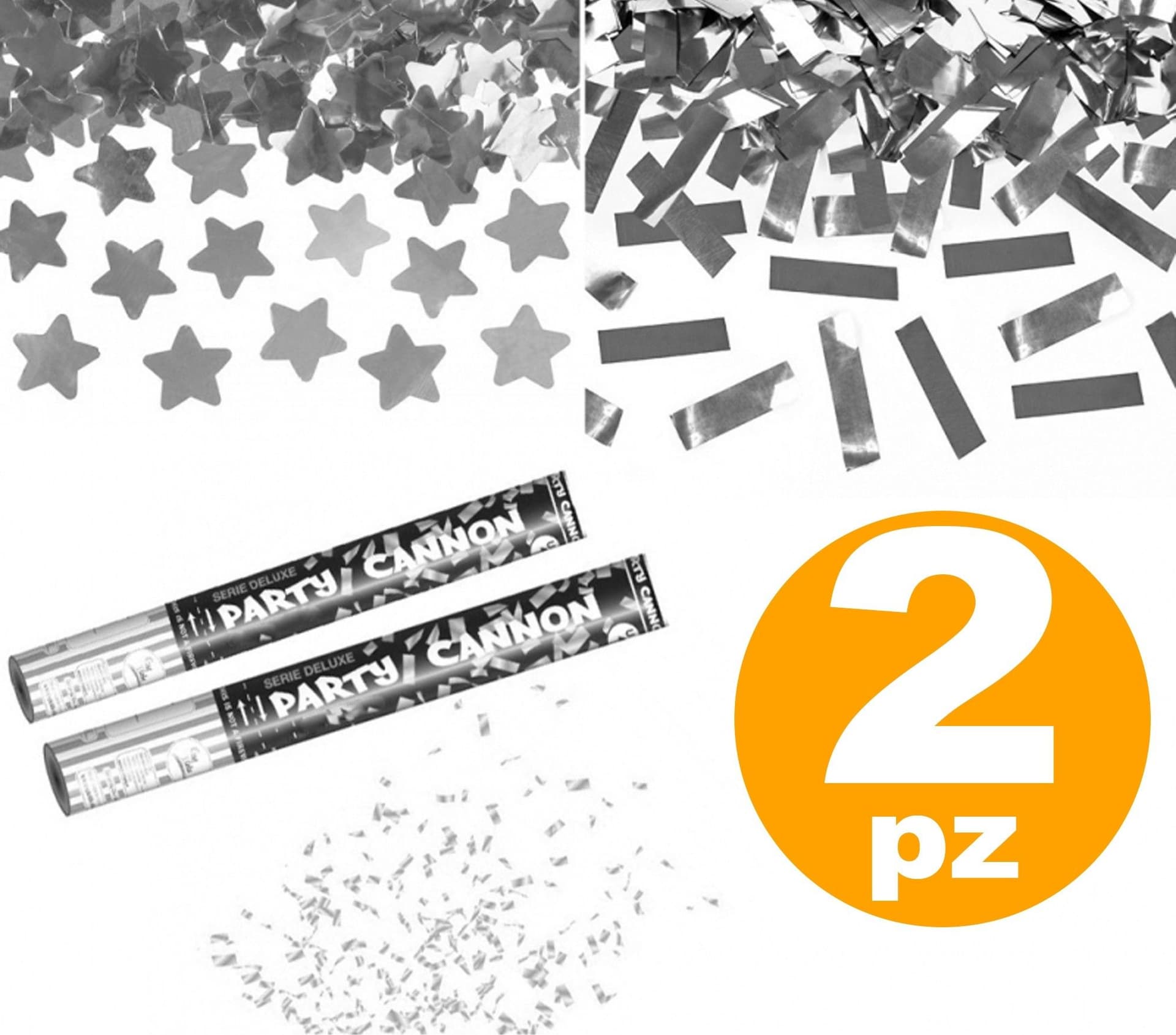 SPARA CORIANDOLI ARGENTO GLITTER 60CM FESTA PARTY PROMESSA MATRIMONIO NOZZE