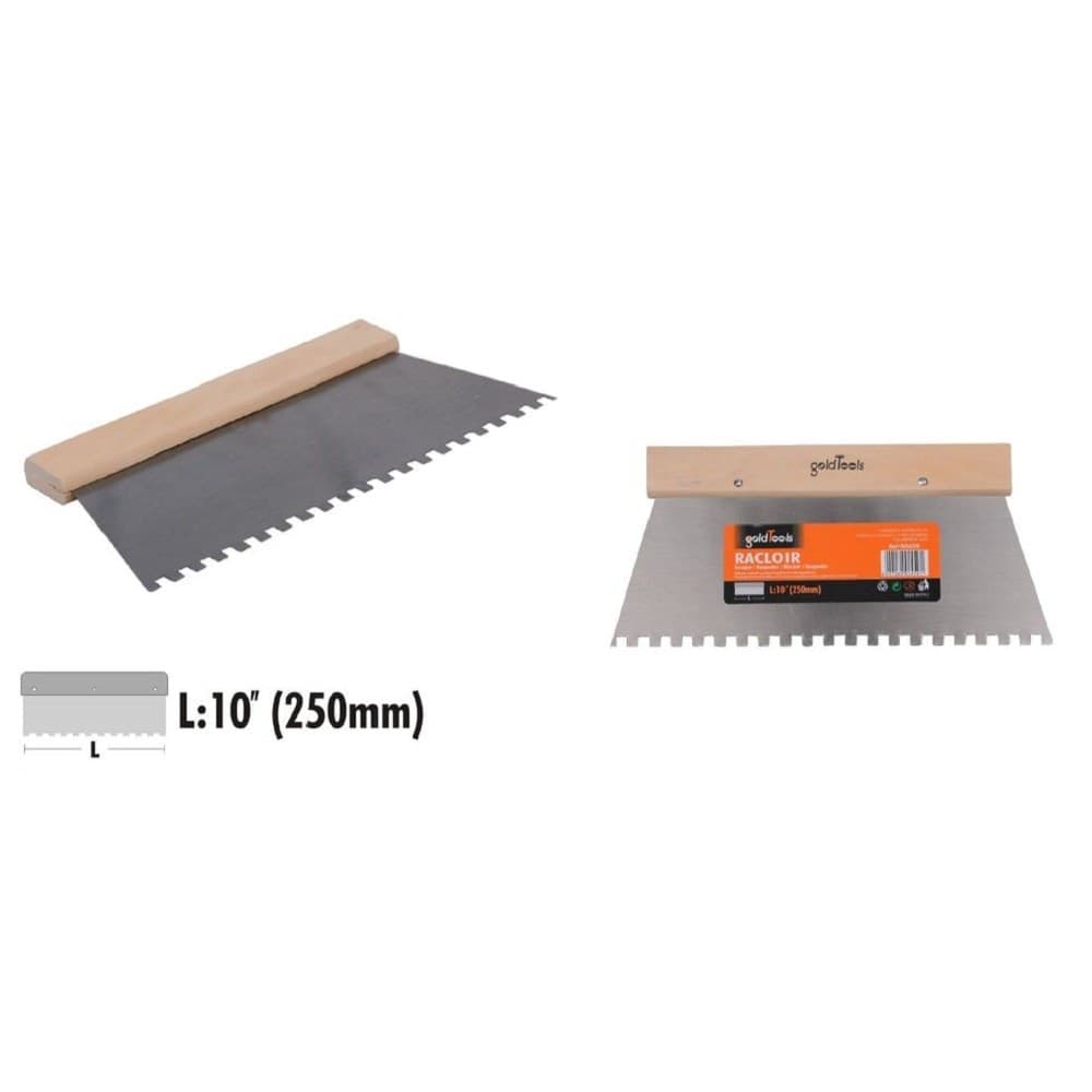 Spatola Dentata Raschietto Trapezoidale Acciaio Impugnatura Legno 10? 250mm 90459 Fai da te/Utensili elettrici e a mano/Utensili a mano/Raschietti Trade Shop italia - Napoli, Commerciovirtuoso.it