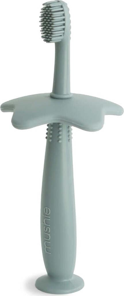 Spazzolino da denti per l'allenamento Mushie verde Salute e cura della persona/Cura di bambini e neonati/Igiene dentale/Igiene dentale prima infanzia/Spazzolini da denti La Casa Del Bebè - Napoli, Commerciovirtuoso.it