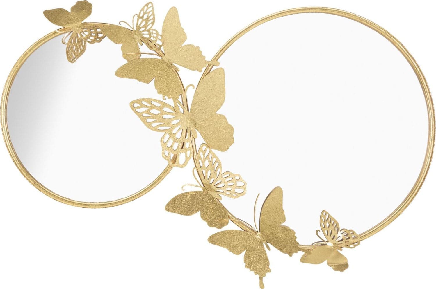 Specchio-Da-Muro-Double-Farfalle-Gold-Cm-81X3X52,5
