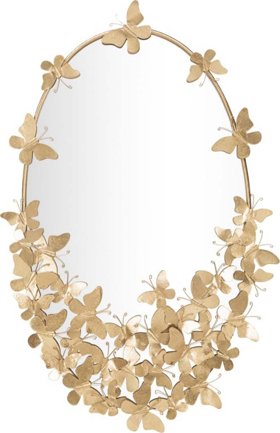 Specchio-da-parete-farfalle-in-ferro-color-oro-per-bagni-e-camere-da-letto