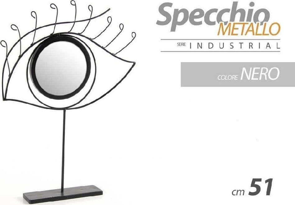 Specchio Da Tavolo 51cm Occhio Nero Bagno Beauty Trucco Metallo Decorativo 782275 Casa e cucina/Bagno/Mobili da bagno/Specchi da bagno/Specchi da tavolo Trade Shop italia - Napoli, Commerciovirtuoso.it