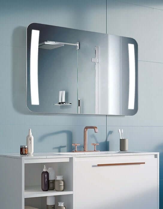 Specchio Rettangolare Stondato Con Luce LED - W-ANB in Specchi da parete Shopbagno.it - Roma, commercioVirtuoso.it