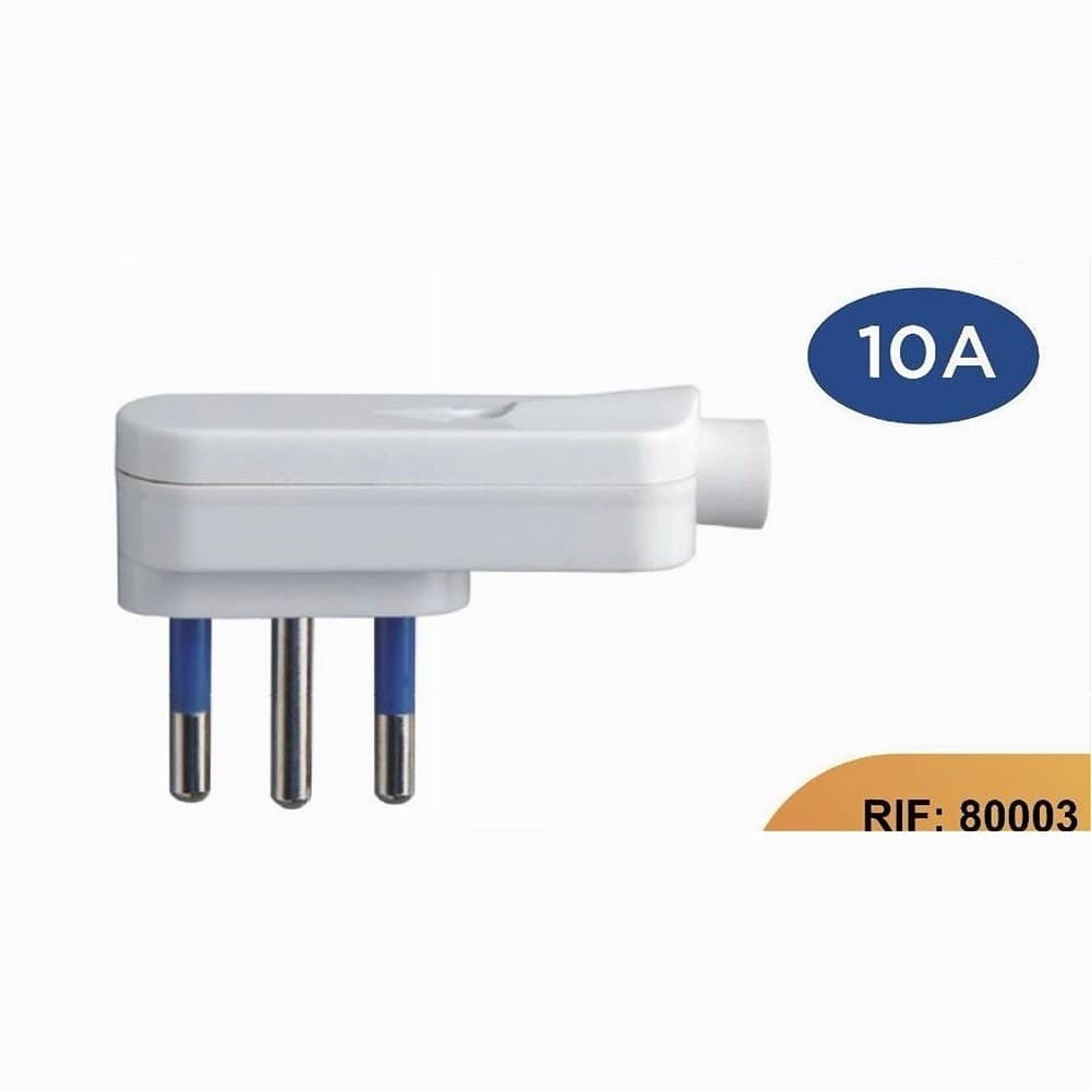 SPINA ELETTRICA PIATTA SALVASPAZIO LATERALE 2P+T 10A 25V MAX 1500W BIANCO 80003 in Multiprese Trade Shop italia - Napoli, commercioVirtuoso.it