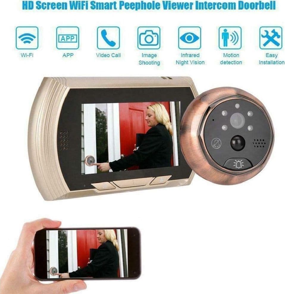 Spioncino Elettronico Wifi Digitale Schermo 4.3'' Campanello Elettronico Cw432 Fai da te/Ferramenta/Ferramenta e serrature per porte/Spioncino Trade Shop italia - Napoli, Commerciovirtuoso.it