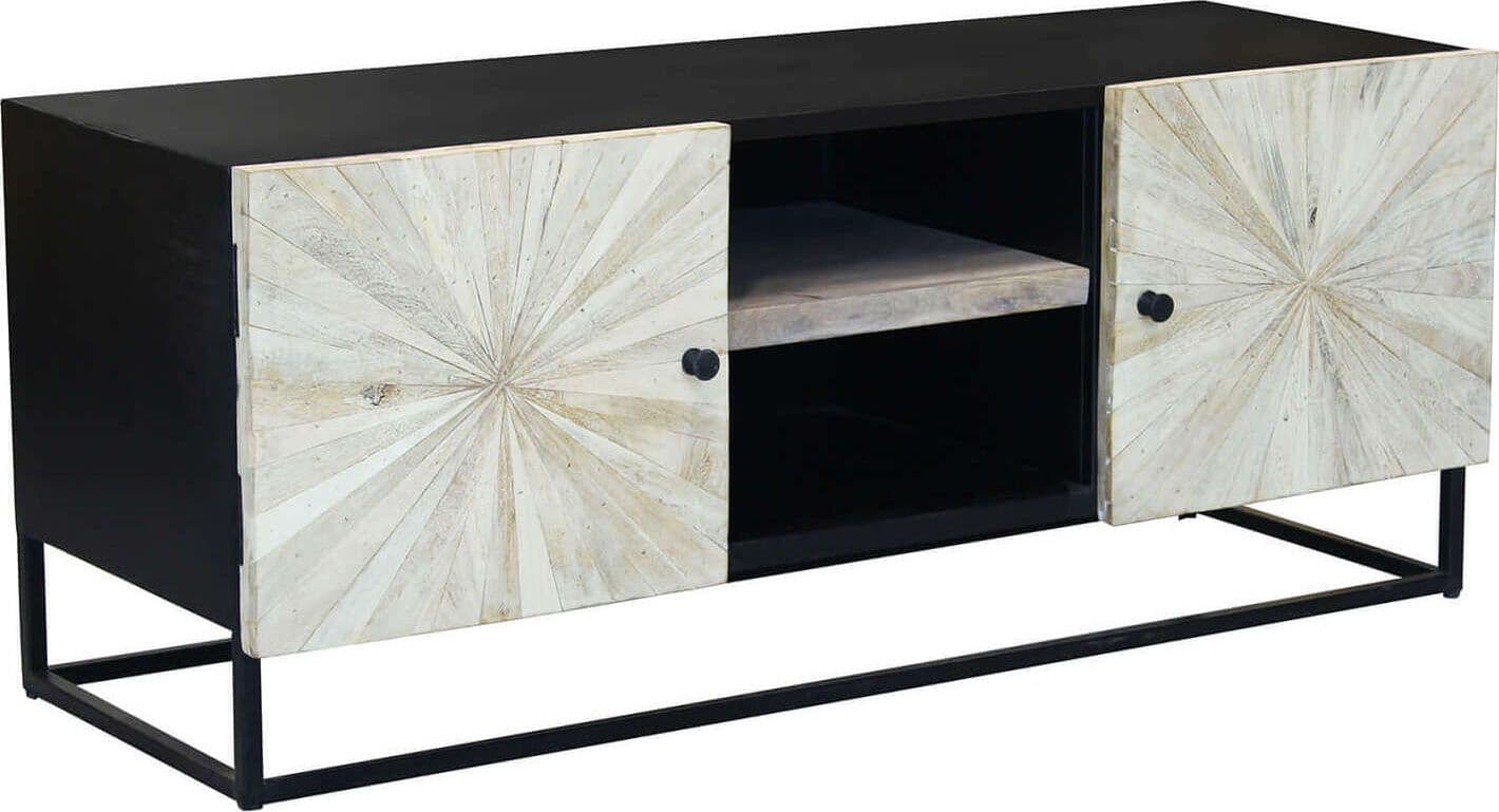 SPIRAL - porta tv legno e ferro Marrone Milani Home