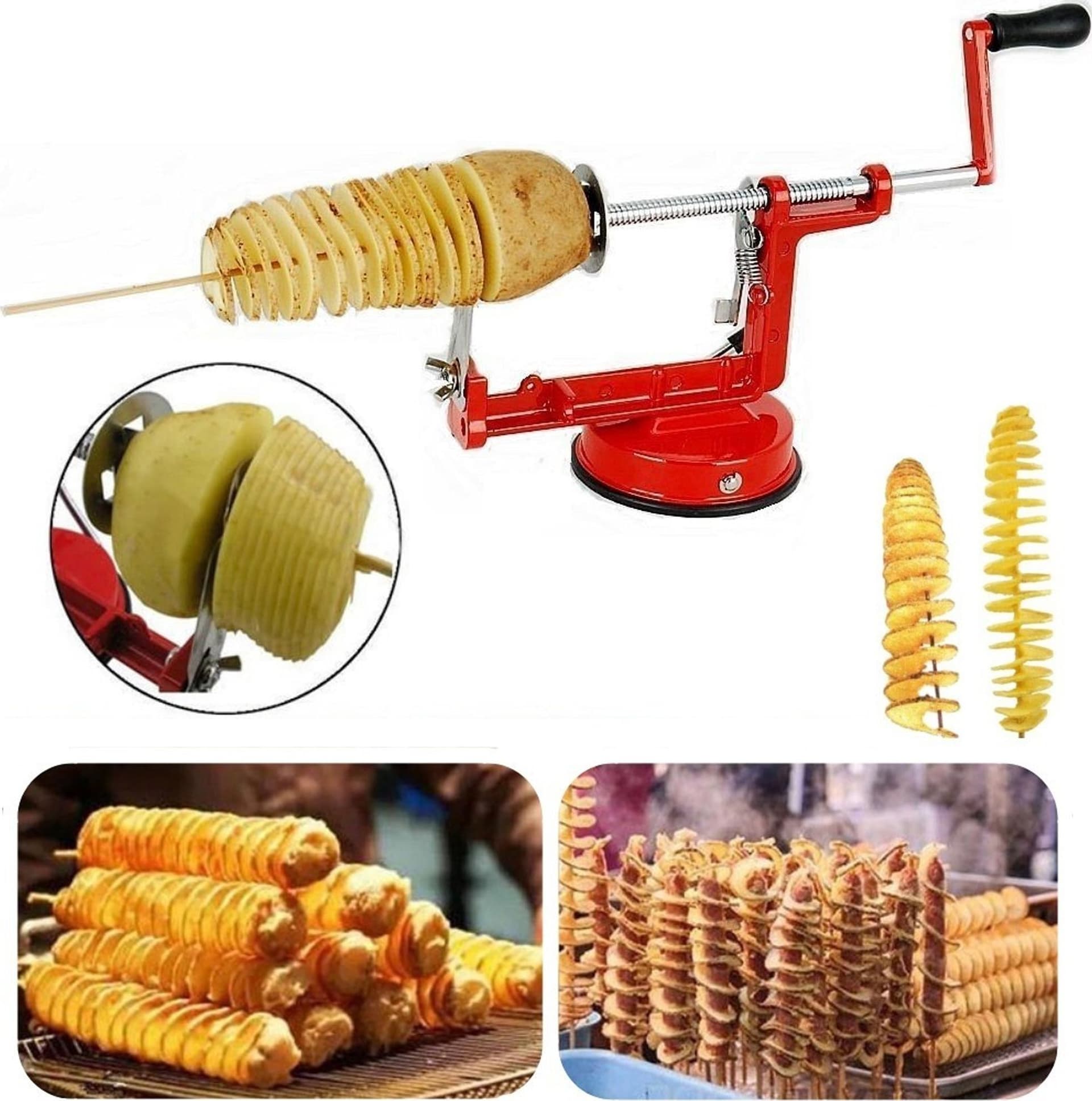 SPIRAL POTATO SLICER CUTTER PATATE CHIPS TAGLIA AFFETTA SPIRALE RICCIOLO TAGLIO