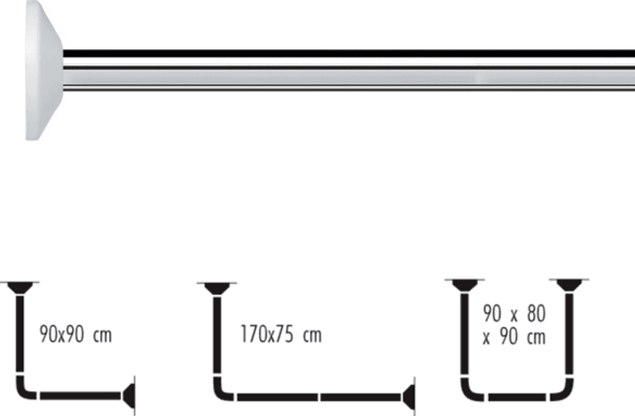 Spirella Bar asta per tenda doccia angolare modulare da fissare in Alu MAGIC UNIVERSAL Finitura lucida in Bastoni e telai per tende BagnoClic.it - Pregnana Milanese, commercioVirtuoso.it