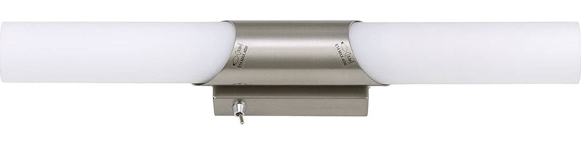 SPLASH---APPLIQUE-DOPPIO-VETRO-A-2-LUCI-x-40W-E14-NICKEL-SATINATO-CON-INTERRUTTORE