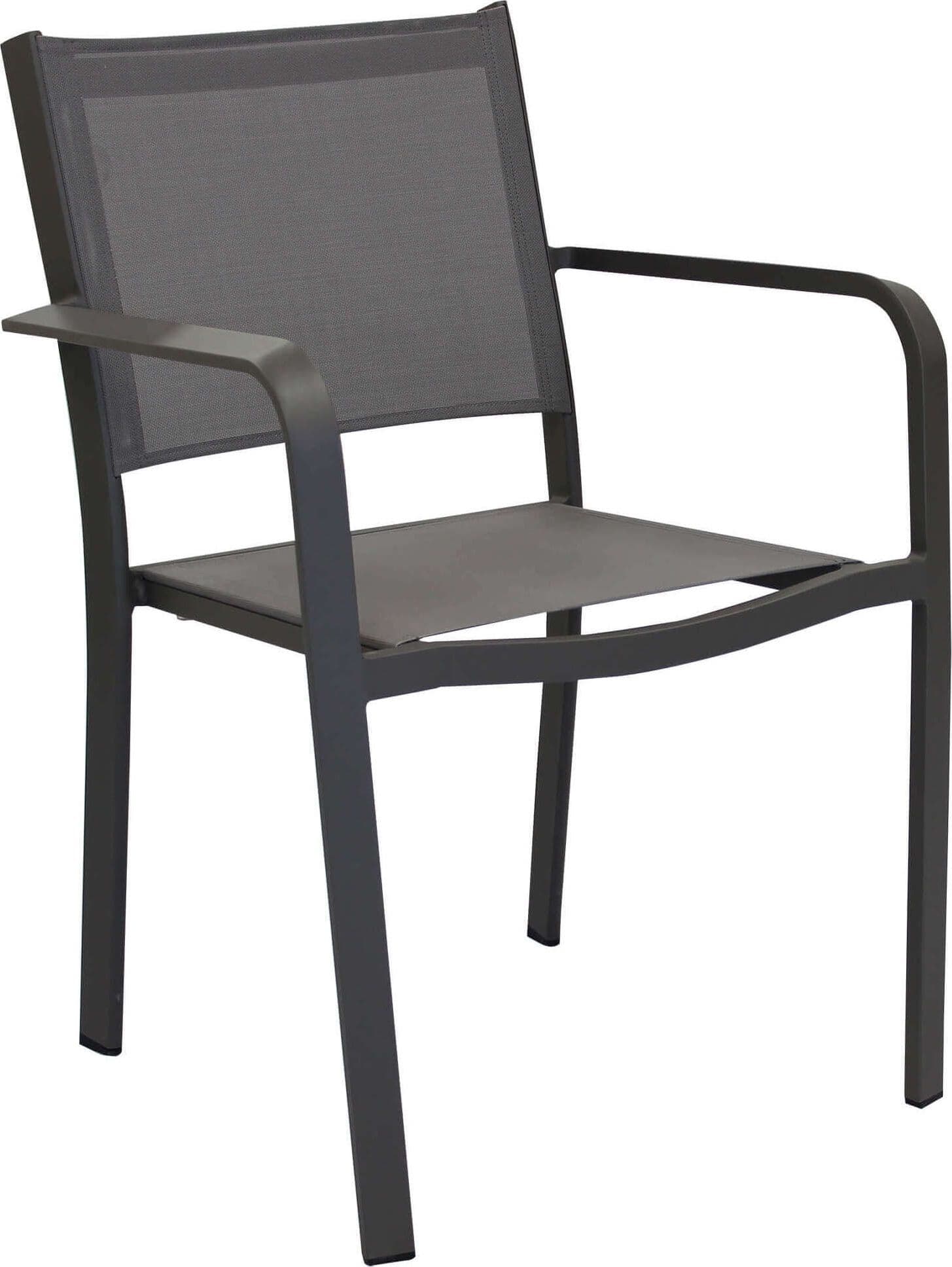 SPLENDOR - poltrona da giardino in alluminio e textilene impilabile Taupe