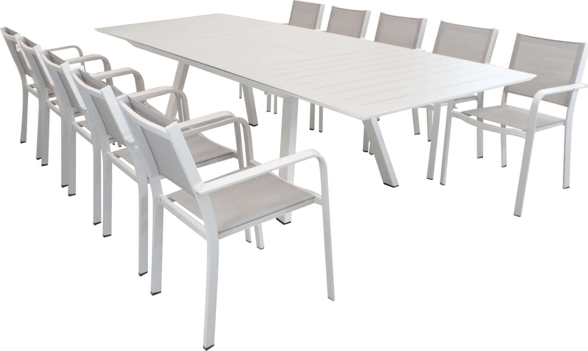 SPLENDOR---set-tavolo-da-giardino-allungabile-200/300x110-compreso-di-10-poltrone-in-alluminio-Tortora-Milani-Home