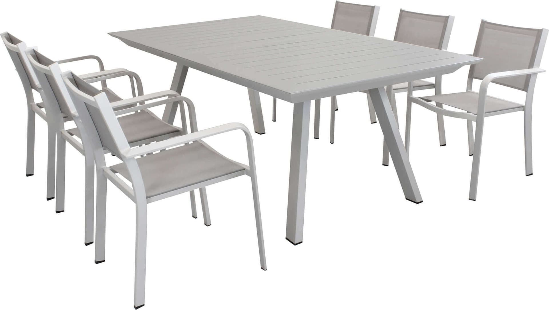 SPLENDOR---set-tavolo-da-giardino-allungabile-200/300x110-compreso-di-6-poltrone-in-alluminio-Tortora-Milani-Home
