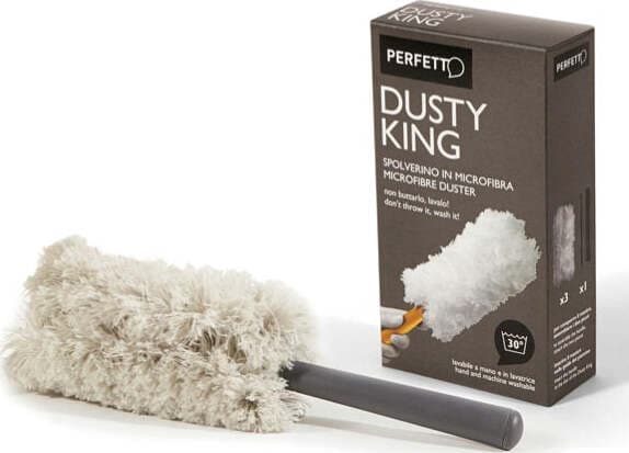 Spolverino Dusty King - microfibra - 3 ricambi inclusi - bianco-nero - Perfetto Casa e cucina/Detergenti e prodotti per la pulizia/Strumenti di pulizia/Panni per pulizia Eurocartuccia - Pavullo, Commerciovirtuoso.it