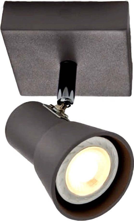 Spot-Illuminando-TORCIA-1-GU10-LED-faretto-moderno-orientabile-snodabile-metallo-moka-parete-soffitto-interno