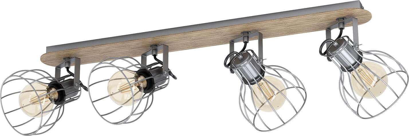 Spot-Minimal-Sambatello-Legno-Marrone-4-Luci-E27-40W